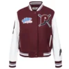 Philadelphia phillies mashup womens wool leather varsity jacket wine white 8