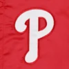 Philadelphia phillies midfield full snap satin varsity jacket red 3