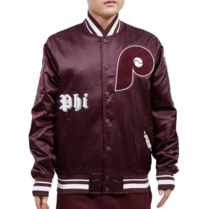 Philadelphia phillies old english full snap satin varsity jacket maroon processed 1