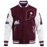 Philadelphia Phillies Old English Wool/Leather Jacket