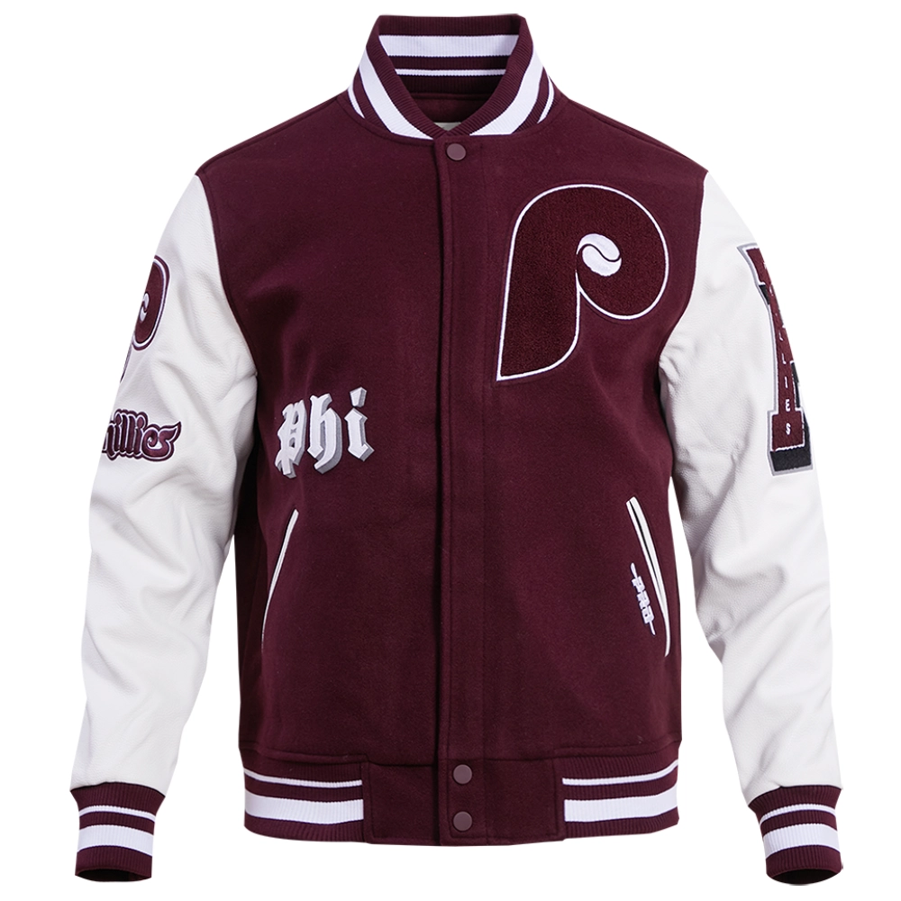 Philadelphia phillies old english wool leather varsity jacket 1 1