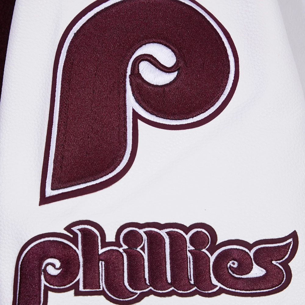 Philadelphia phillies old english wool leather varsity jacket 3 1