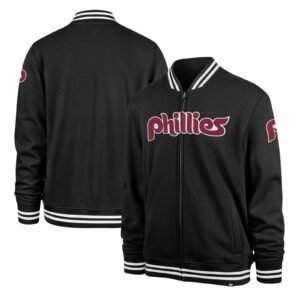 Philadelphia phillies pack pro camden full zip track varsity jacket black