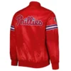 Philadelphia phillies pick roll full snap satin varsity jacket red 1
