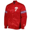 Philadelphia phillies pick roll full snap satin varsity jacket red 2