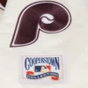 Philadelphia phillies retro classic full snap satin varsity jacket white