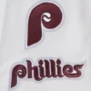 Philadelphia phillies retro classic womens full snap satin varsity jacket white 10