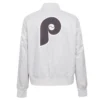 Philadelphia phillies retro classic womens full snap satin varsity jacket white 13