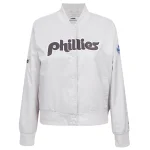 Philadelphia Phillies Women's Retro Classic White Satin Jacket
