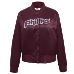 Philadelphia Phillies Women's Retro Classic Wine Satin Jacket