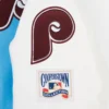 Philadelphia phillies retro classic womens wool leather varsity jacket blue white