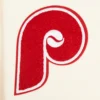 Philadelphia phillies retro classic womens wool leather varsity jacket cream red