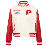 Philadelphia Phillies Women's Retro Classic Wool/Leather Jacket