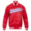 Philadelphia phillies script tail satin varsity jacket red 4