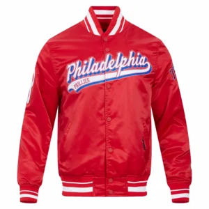 Philadelphia phillies script tail satin varsity jacket red 4