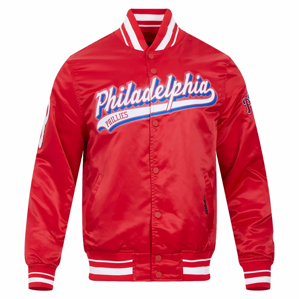 Philadelphia phillies script tail satin varsity jacket red 4