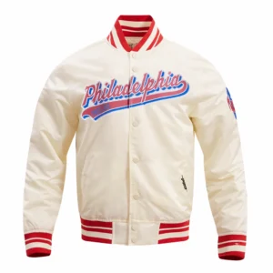 Philadelphia phillies script tail satin varsity jacket white 3