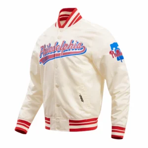 Philadelphia phillies script tail satin varsity jacket white 4
