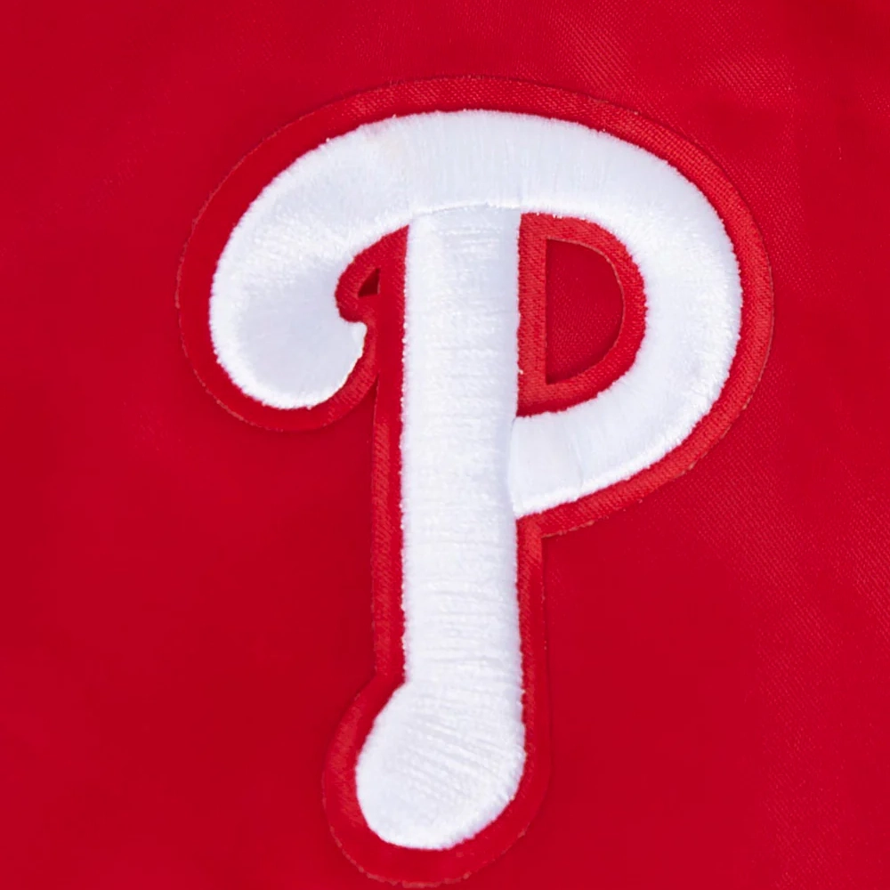 Philadelphia phillies script tail womens satin jacket red 6