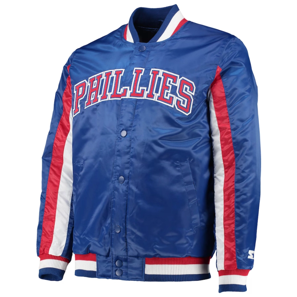 Philadelphia phillies the ace satin varsity jacket blue 2