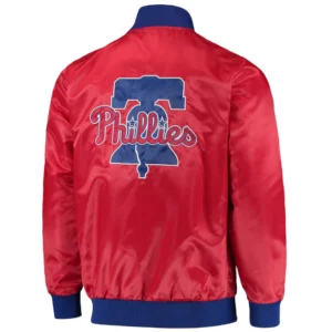 Philadelphia phillies the ambassador satin varsity jacket red 1