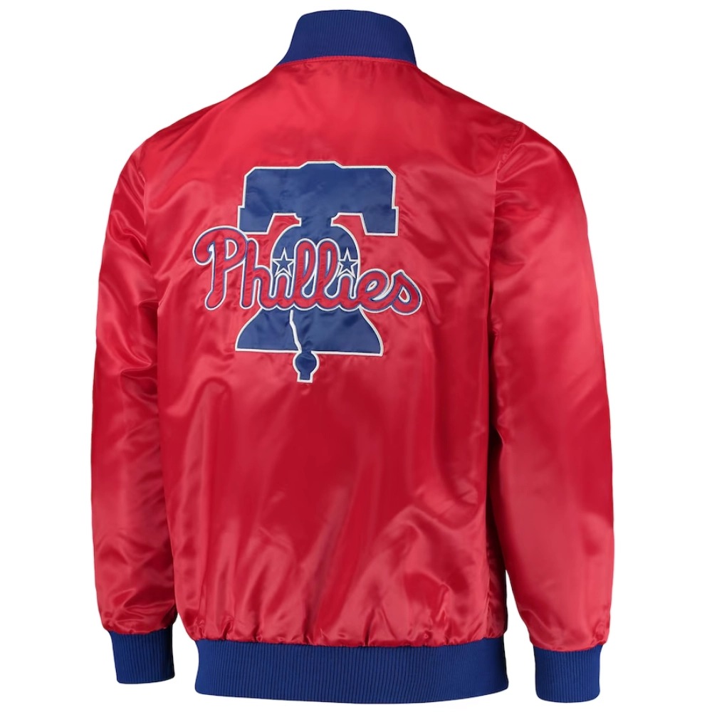 Philadelphia phillies the ambassador satin varsity jacket red 1