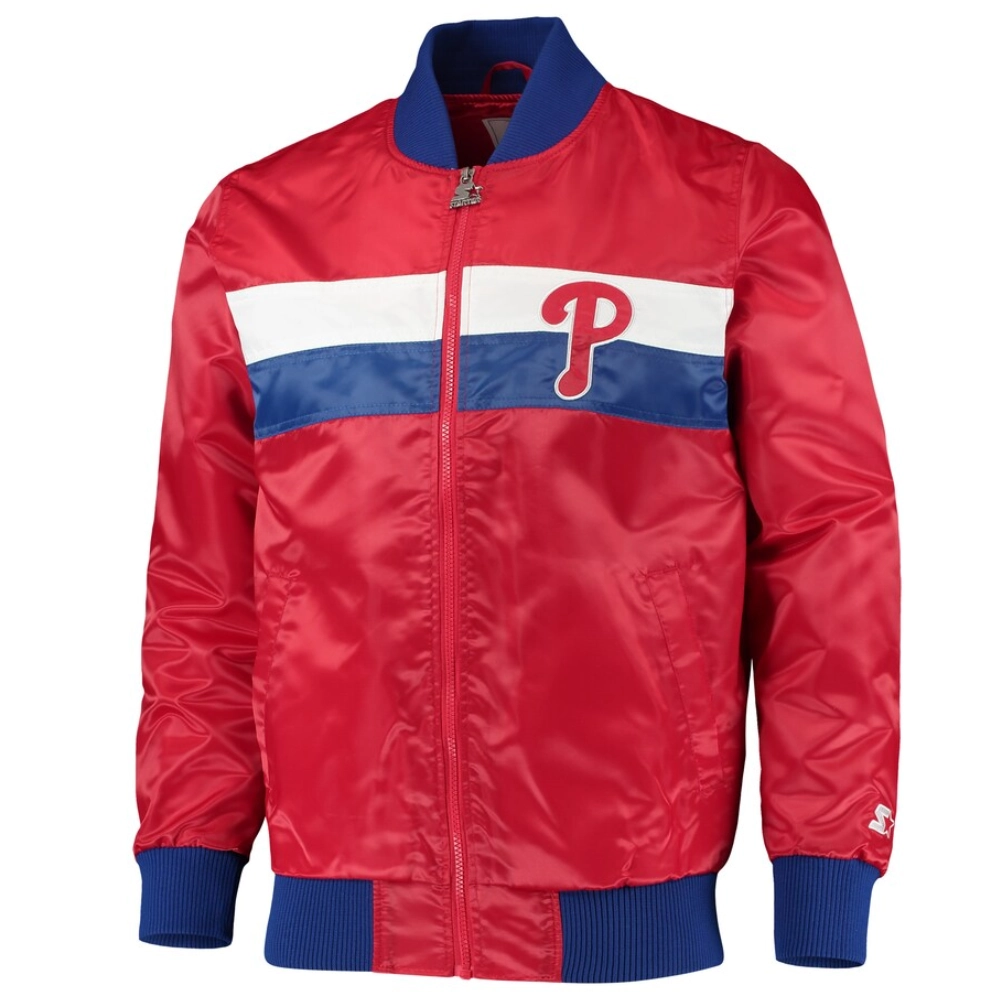 Philadelphia phillies the ambassador satin varsity jacket red 2
