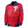 Philadelphia phillies the captain ii satin varsity jacket red 1