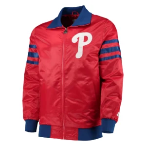 Philadelphia phillies the captain ii satin varsity jacket red 1