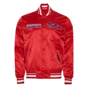 Philadelphia phillies turn it up m satin varsity jacket