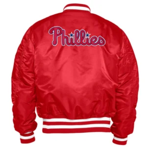 Philadelphia phillies x new era ma 1 bomber varsity polyester jacket red 1 1