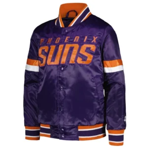 Phoenix suns home game satin varsity jacket purple 1