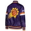 Phoenix suns home game satin varsity jacket purple
