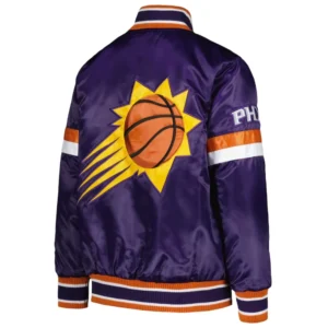 Phoenix suns home game satin varsity jacket purple