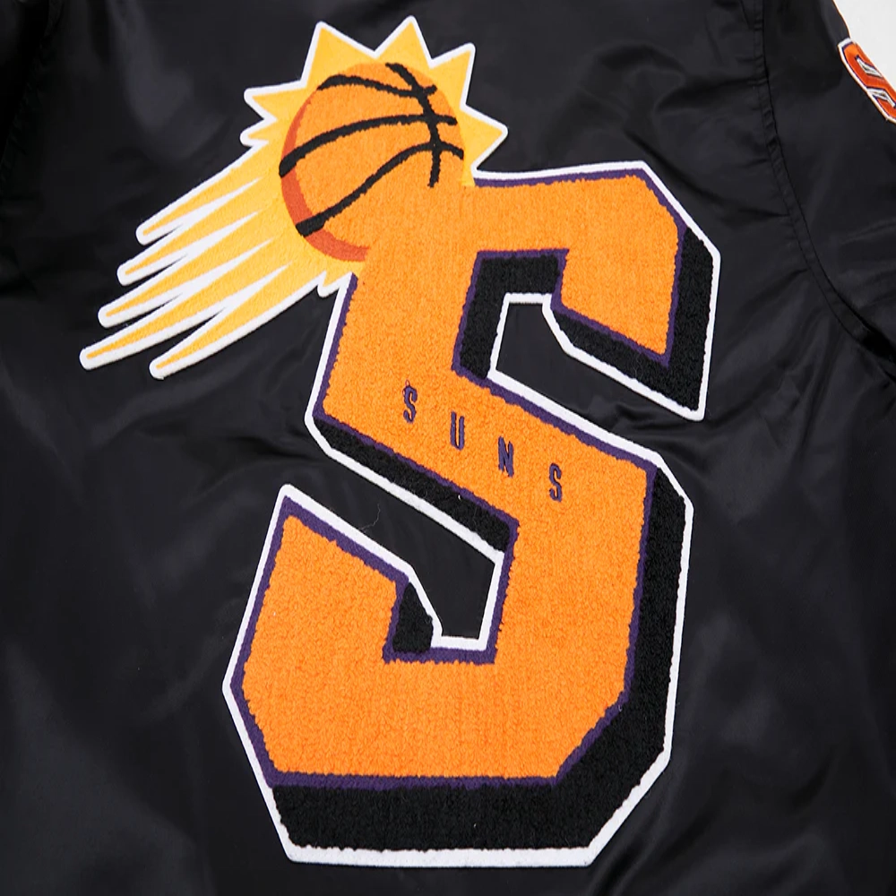 Phoenix suns mashup full snap satin varsity jacket black 1