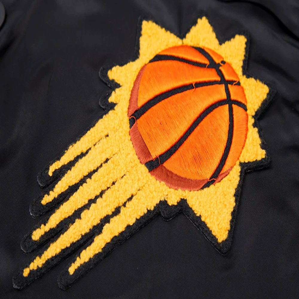Phoenix suns mashup full snap satin varsity jacket black 2