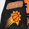 Phoenix suns mashup full snap satin varsity jacket black 3