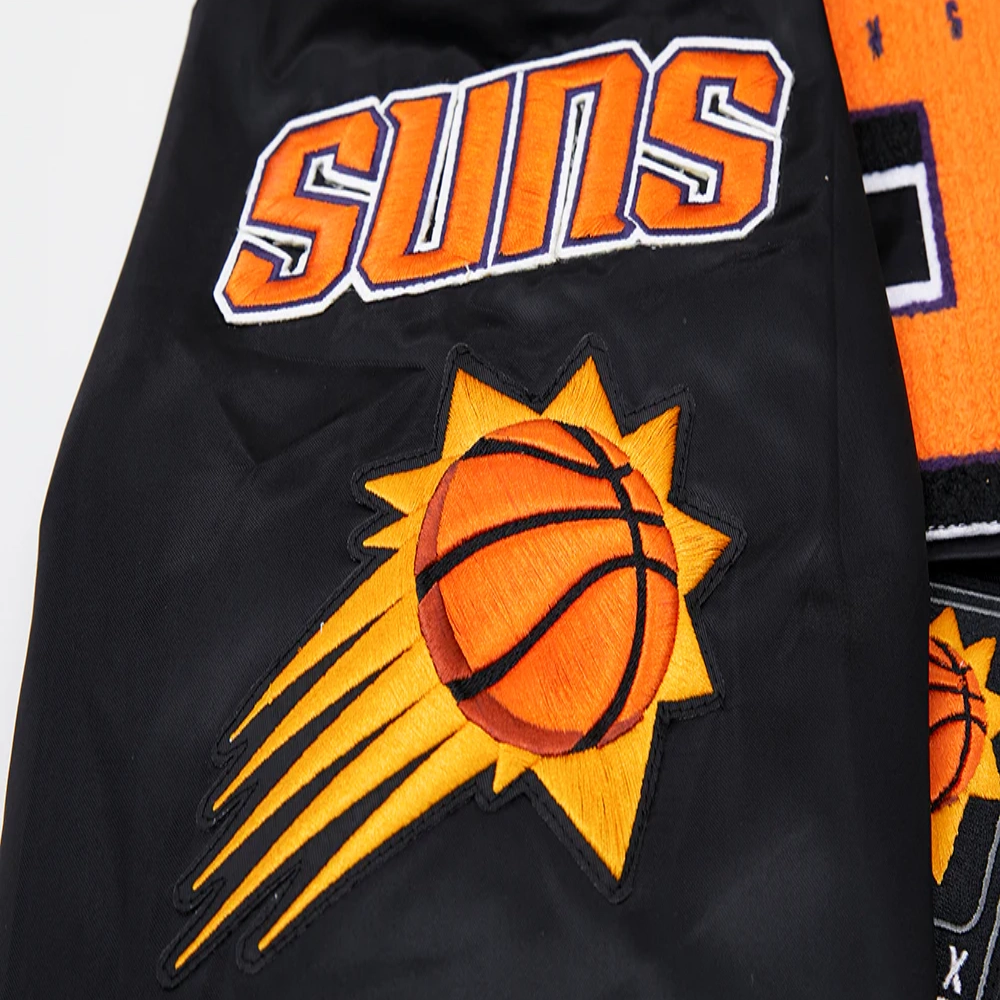 Phoenix suns mashup full snap satin varsity jacket black 3