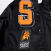 Phoenix suns mashup full snap satin varsity jacket black 4