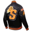 Phoenix suns mashup full snap satin varsity jacket black 5