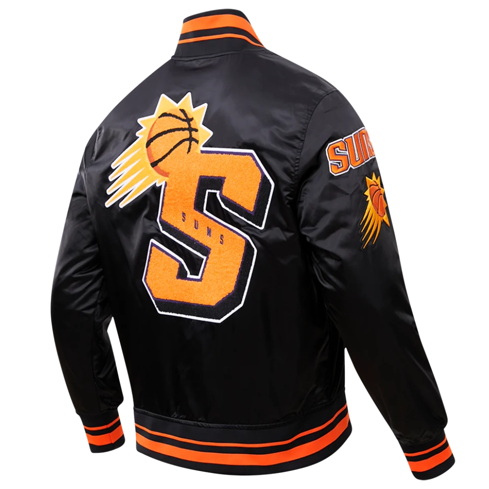 Phoenix suns mashup full snap satin varsity jacket black 5