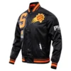 Phoenix suns mashup full snap satin varsity jacket black 6