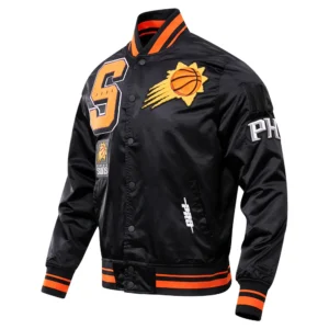 Phoenix suns mashup full snap satin varsity jacket black 6