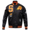 Phoenix suns mashup full snap satin varsity jacket black 7