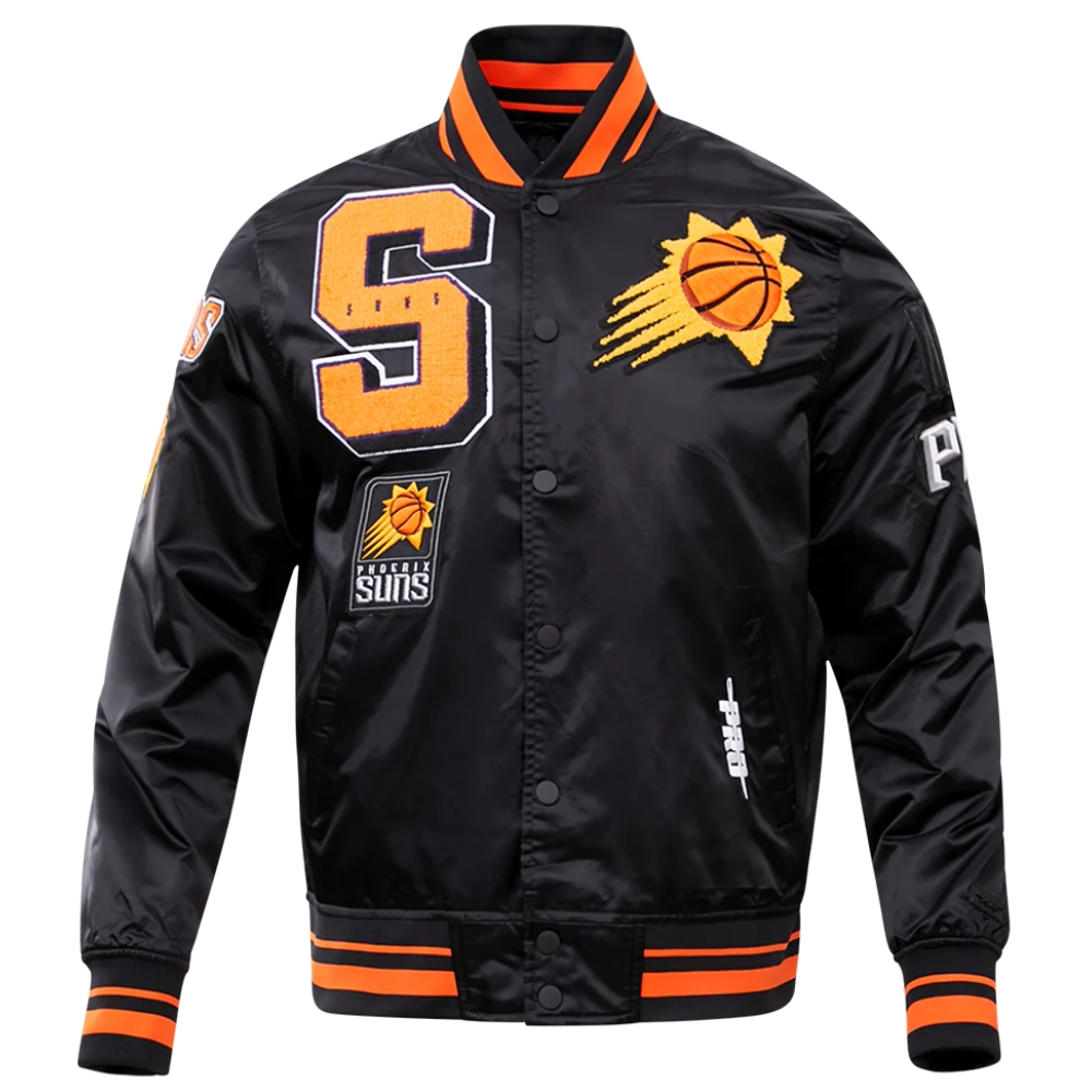 Phoenix suns mashup full snap satin varsity jacket black 7
