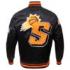 Phoenix suns mashup full snap satin varsity jacket black 8