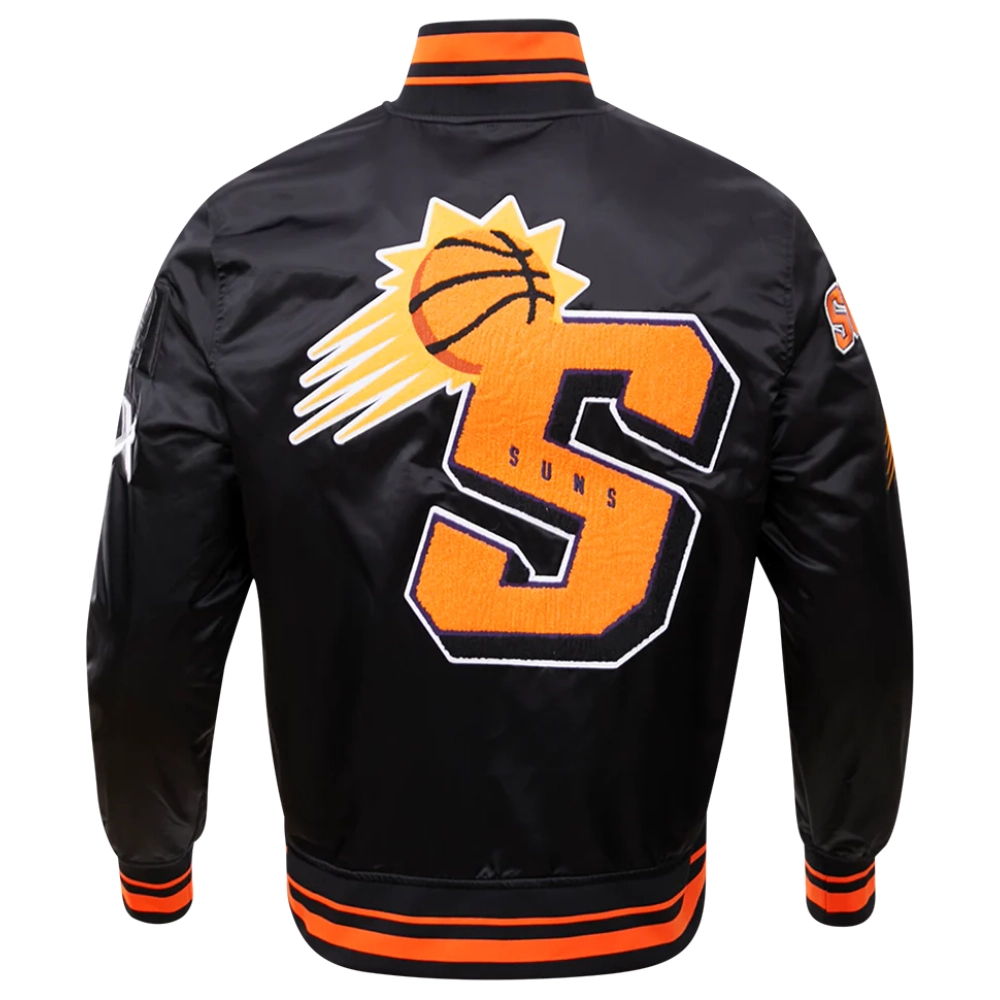 Phoenix suns mashup full snap satin varsity jacket black 8