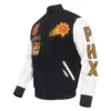Phoenix suns pro standard animal print wool and leather varsity jacket 1