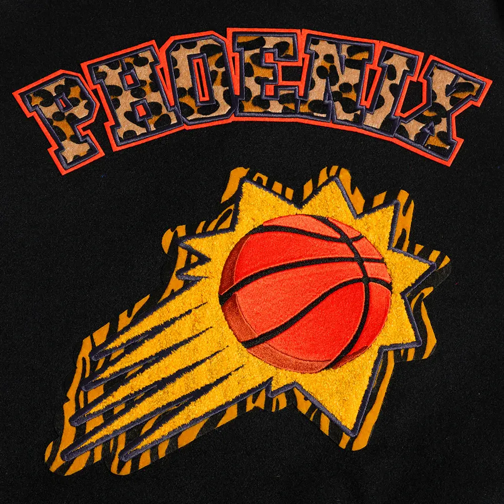 Phoenix suns pro standard animal print wool and leather varsity jacket 10