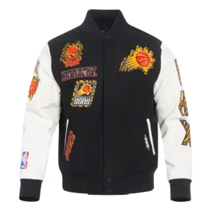 Phoenix suns pro standard animal print wool and leather varsity jacket 2